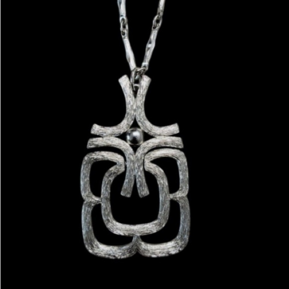 Silver Geometric Pendant Necklace